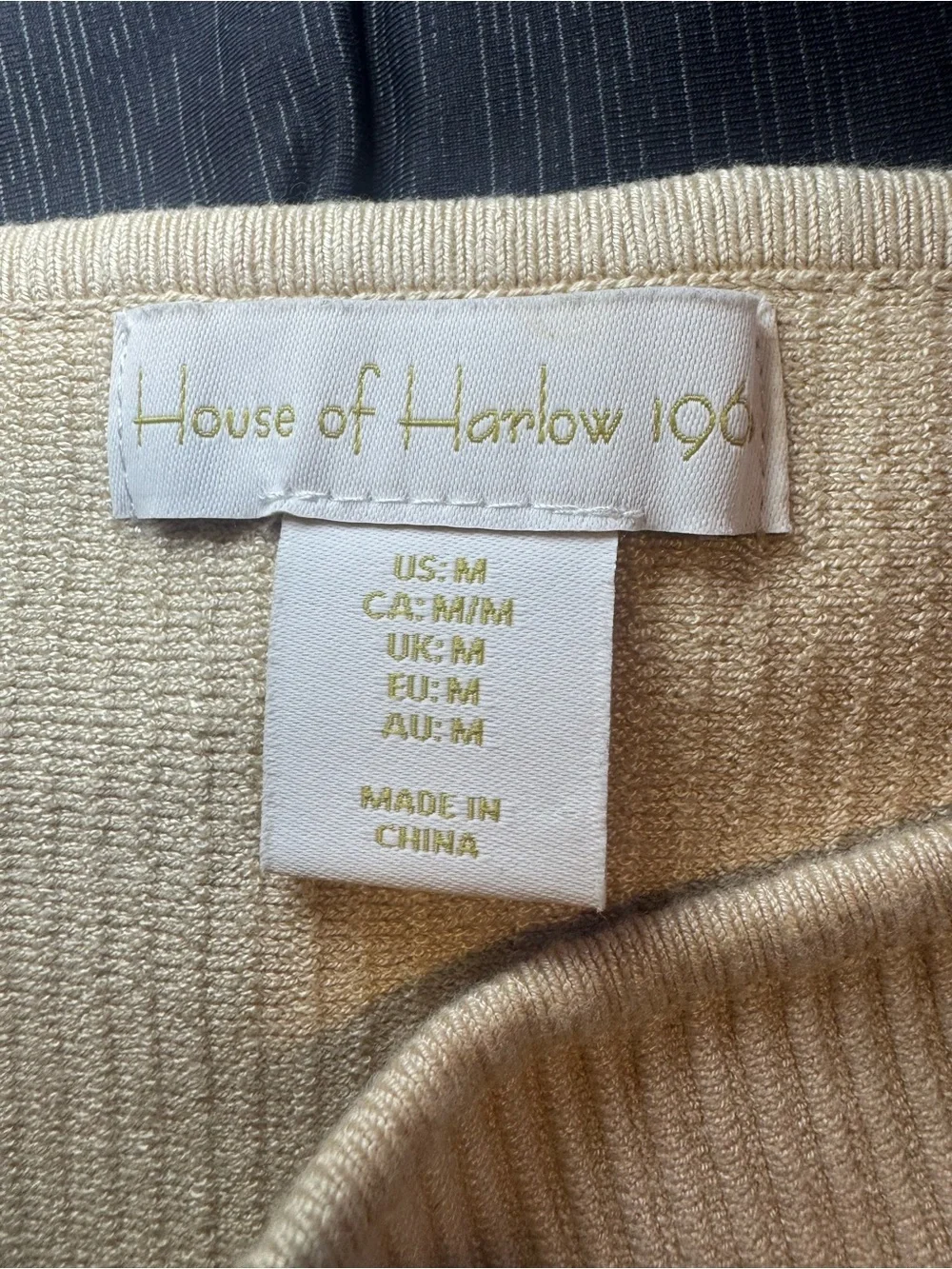 House of Harlow 1960 Cream Ribbed Scoop Crop Tank - Picture 4 of 5